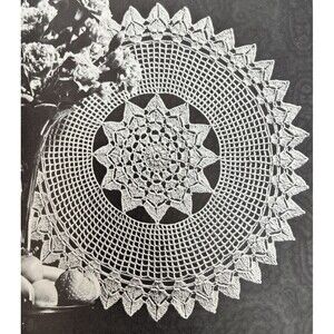 1962 Pricilla Doily Crochet Pattern A-398 CRYSANTHEMUM STAR Irish Lace 13"